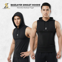 LuckySport Manset Hoodie Lekbong Singlet Baselayer Olahraga Hoodie Kupluk Outdoor Sport Bahan Serena