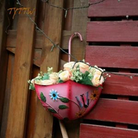 掛牆戶外創意傘壁掛花盆鐵藝花器庭院裝飾店鋪裝飾