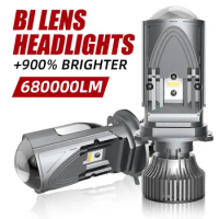 2pcs H4 LED Projector Mini Lens Auto H4 LED Headlight Bulbs Kit Conversion High Beam Low Beam 880W Turbo Fan Car Light Lamp