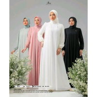 ELVA DRESS BY AR RAFI Gamis Syari Dewasa Remaja mewah dan elegan •zaitun hitam