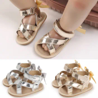 Baby Girls Sandals PU Bowknot Toddlers Newborn Infantil Sandals Summer Infant Baby Girls Soft Crib Shoes Infants Sandals 0-18M
