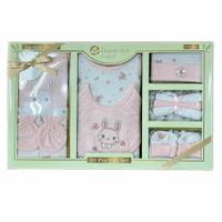 美國Elegant kids十件組彌月禮盒-粉色 - 彌月禮盒 十件組彌月禮盒 女嬰裝 女嬰 嬰兒手套 嬰兒襪子 嬰兒裝 女嬰彌月禮盒 嬰兒圍兜