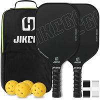 JIKEGO RCF Control Lead Tape Racquet Raw Carbon Fiber 16MM Pickleball Paddle Sets Cover Racket Professional Pickle Ball Paddles
