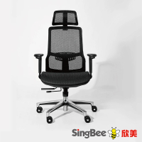 【SingBee 欣美】TYSON-700太森椅-含頭枕/含扶手(鋁合金腳/電腦椅/人體工學椅/辦公椅)