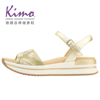 【Kimo】樹葉紋羊皮繫帶涼鞋 女鞋(草地綠 KBASF153071)