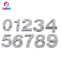 Door Number Silver Color 70mm Height 0/1/2/3/4/5/6/7/8/9/A/B/C/D/E/F# Optional ABS Plastic Digital House Number