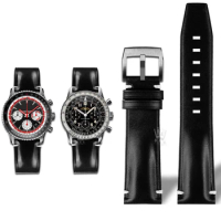 For Legendary Breitling Aviation Pilot 8 Aviation Timing 1959 Replica 806 Vintage Leather Watch Strap Bracelet Watchband 22mm