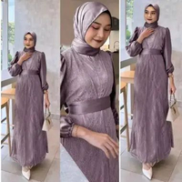 Dress Muslim Wanita Gamis Ellika mauve One Size