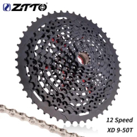 ZTTO 12S 9T MTB 12 Speed 9-50T XD Bicycle Cassette Black steel Mountain Bike 12speed Chain Sprocket Freewheel