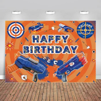Nerf Background Nerf Party War Party Happy Birthday Backdrop Nerf Party Backgrounds Birthday Backdrops for Kids Nerf Party Suppl