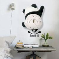 熊貓搖擺掛鐘創意時鐘家用掛墻鐘表靜音裝飾鐘新款網紅玄關高級感
