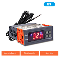 STC-3000 Digital Temperature Switch Controller ℃ ℉ Display Heating Cooling Control Thermostat for Freezer Fridge Hatching