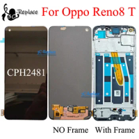 Amoled / TFT Black 6.43 Inch For Oppo Reno8 T 4G CPH2481 LCD Display Touch Screen Digitizer Panel Assembly Replacement / Frame