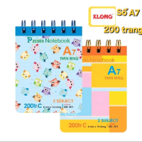 Sổ KLONG 301 nhỏ size A7 -1 quyển giao ngẫu nhiên, lò xo, dày 200trang, bìa láng chống bụi