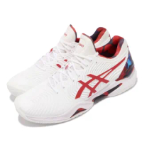 【asics 亞瑟士】網球鞋 Court FF Novak L.E. 男鞋 亞瑟士 襪套 Djokovic 吸震 回彈 白紅(1041A202110)