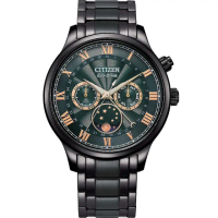 【CITIZEN 星辰】光動能紳男月相手錶 禮物 手錶(AP1055-87X)