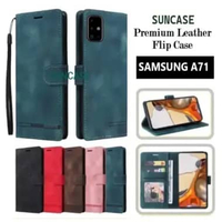 SUNCASE Samsung A71 cover hp model dompet multi fungsi flip case wallet leather SUNCASE PINK