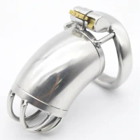 Stainless Steel Metal Penis Sleeve Bird Lock Chastity Cage Adult Sex Toys For Men Cbt BDSM Cock Cage Male Chastity Device CB6000