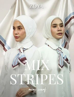 Zoya - Mix Stripes Syal Scarf Motif Premium - Mini Scarf