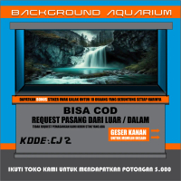 STICKER AQUARIUM, AQUASCAPE,STIKER KACA AQUARIUM,BACKGROUND AQUARIUM TEMA WATERFALL AIR TERJUN CJ2