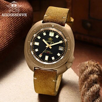 Addies Dive 2104 New Men Automatic Watch NH35 Calendar Display C3 Super Luminous Watch CUSN8 Bronze Case 200m Diving Watches