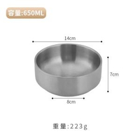 韓式304不銹鋼碗商用雙層防燙湯碗韓國金色碗醬料小碗餐具