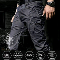 Celana Panjang Tactical Cargo Pria Hiking Gunung Premium Berkualitas Abu Army Hitam Cream Jeans Katu