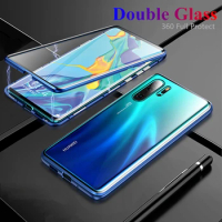 360 Magnetic Metal Case For Huawei P30 P20 Pro lite Mate 20 Pro 20X Case Double Glass Honor 10 8X Max 9x Nova 3 3i 3E 4 4E Cover