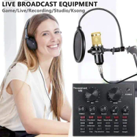 BM800 Dual DSP Noise Reduction Chip Microphone Karaoke Music Recording Studio Equipment Professional Condenser Mic V8 Soundcard