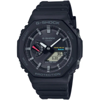 【CASIO 卡西歐】G-SHOCK 藍牙 太陽能 八角防護構造雙顯手錶 情人節 禮物(GA-B2100-1A/速)