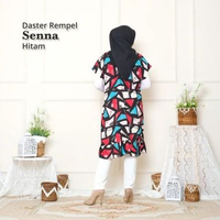 DASTER VIRAL RUFFLE DASTER RAYON MOTIF SENNA Semua Ukuran HITAM