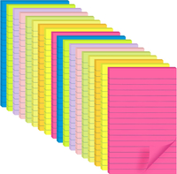 (18 Pack) Lined Sticky Notes 4x6 in Post Self-Stick Pads Bright Colors Sticky Note Recyclable Easy t