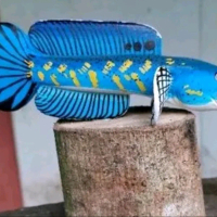 patung  blue pulchra anti air biru