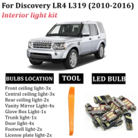 22x Canbus T10 LED Car Interior Light Kit Fit For 2010 2011 2012-2016 Land Rover Discovery LR4 L319 Map Dome Trunk License Lamp