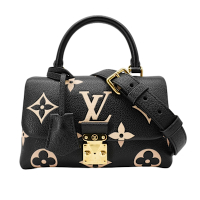 二手品 Louis Vuitton LV路易威登 Madeleine BB壓花牛皮提把兩用斜背包(M45978-黑)