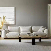 Italian Style Velvet Fabric Sofa Petals Comfort Modern Living Room Sofa Minimalist Corner 3 Seater Couch