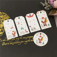 50Pcs Paper Merry Christmas Small Gifts Tags, Christmas Gift Packing Labels Creative Clothing Tag Gift Boxes/Bags Blessing Cards