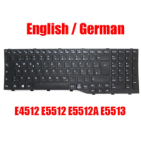 German English Laptop Keyboard For Fujitsu For Celsius H5511 H7613 US GR Black Without Backlit New