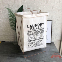 洗衣簍簡約家用棉麻臟衣服收納筐可折疊支架大臟衣籃儲物箱速賣通