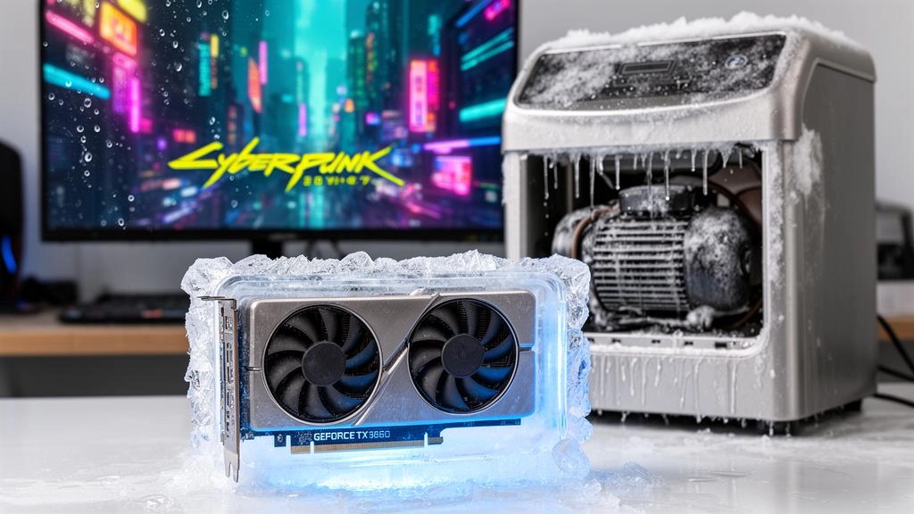 YouTuber、改造した卓上製氷機でRTX 3060のゲーム時温度をわずか22°Cに