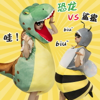 創意鯊魚蜜蜂公仔shark鯊bee可穿戴演出玩偶服成人兒童版服裝