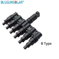 Solar 2T 3T 4T 5T 6T Branch Parallel Connection 30A 50A Paraeel Connector Y Branch Connectors 30A TUV Solar Panel PV DIY Cable