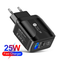 PD 25W Cell Phone Charger Quick Charge 3.0 Type C USB Charger For iPhone13 Pro Max Samsung Xiaomi Mobile Phone Fast Charging
