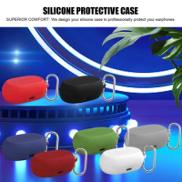 Silicone Case For Elite 7 Pro Shock-Absorbing Protective Case With Keychain Portable Carrying Case Cover Wireless Charging