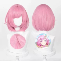 High Quality Ootori Emu Cosplay Wig Anime Project SEKAI COLORFUL STAGE! Emu 34cm Short Pink Heat Resistant Wigs Wig Cap2024