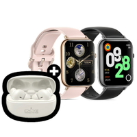 【領券再折】[特惠組合]MEGA KING Watch S3 智慧手錶 + T18Lite 真無線藍牙耳機 奶油白 (100種運動模式 卡路里計算 睡眠監測 心率及血氧偵測 血氧監測 IP67防水 M