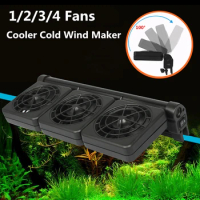 1/2/3/4 Powerful Fans Aquarium Cooler Adjustable Wind Cooling Fan Aquarium Water Chiller Cold Wind Maker for Fish Tank