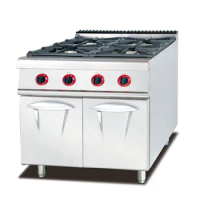 Freestanding 4 Burner Gas Stove With Storage Cabinet For Catering Equipment