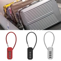Anti-theft 4 Digit Password Lock Portable Wire Rope Padlock Backpack Zipper Lock Zinc alloy Luggage Combination Lock Travel