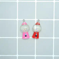 10pcs Candy Gacha Machine Resin Charms Pendant for DIYEarring Keychain Jewelry Making 31x17mm